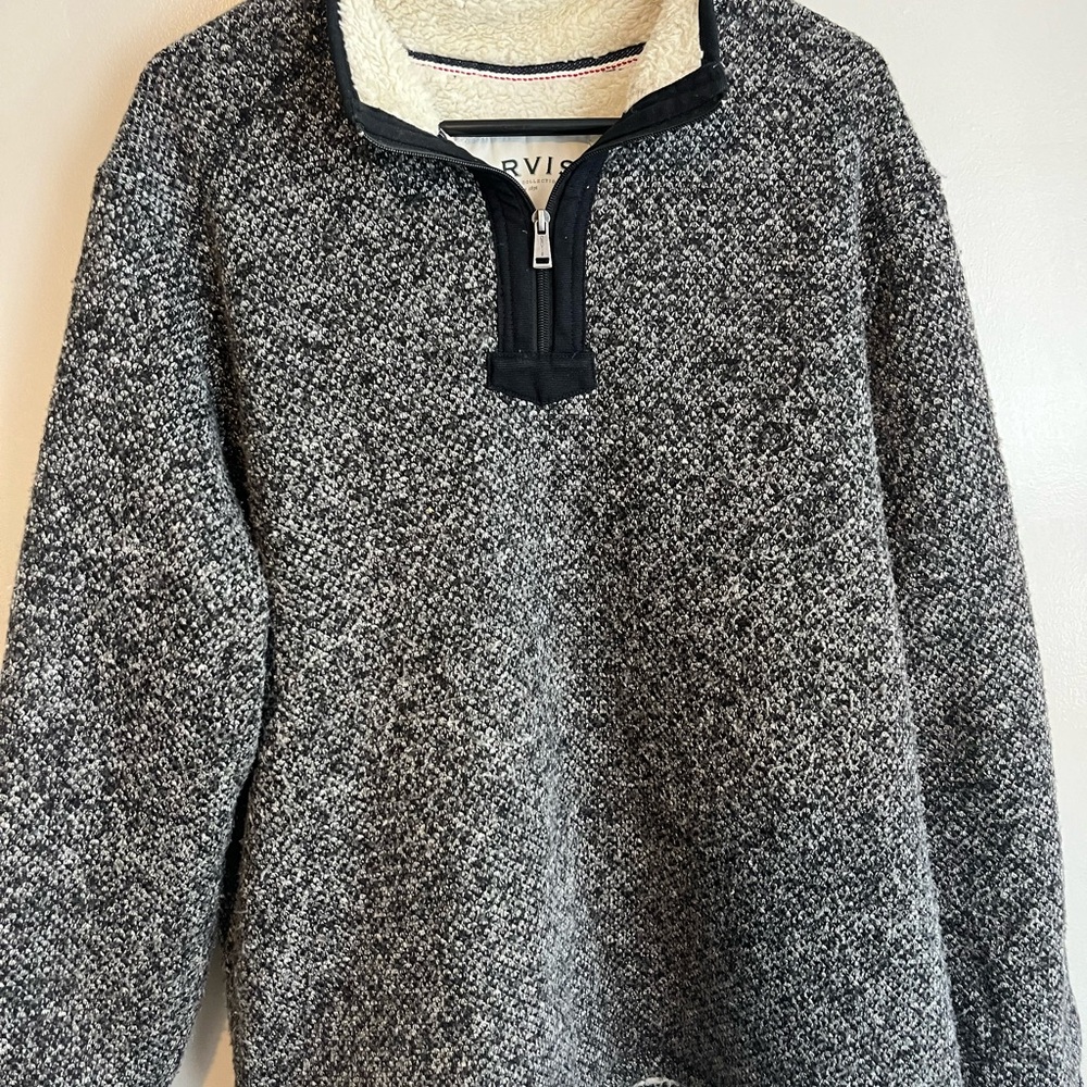 Orvis Gray Textured Zip Up Sweater